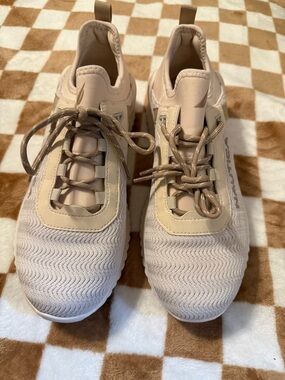 Neutral Beige Knit Sneakers - Lightweight Casual Shoes